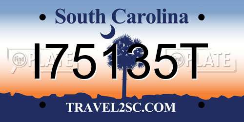 I75135T South Carolina License Plate