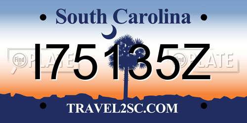 I75135Z South Carolina License Plate