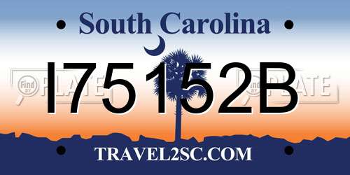 I75152B South Carolina License Plate