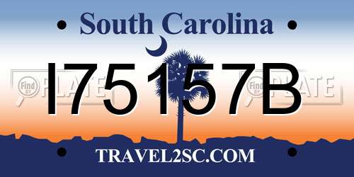 I75157B South Carolina License Plate