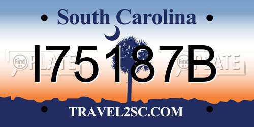 I75187B South Carolina License Plate