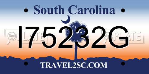 I75232G South Carolina License Plate