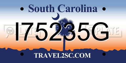 I75235G South Carolina License Plate