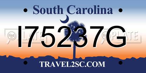 I75237G South Carolina License Plate