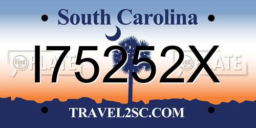 I75252X South Carolina License Plate