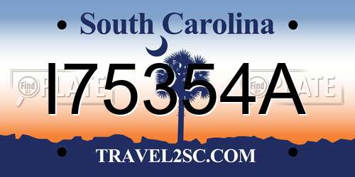 I75354A South Carolina License Plate