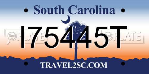 I75445T South Carolina License Plate
