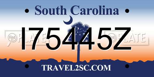 I75445Z South Carolina License Plate