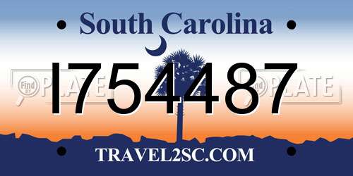 I754487 South Carolina License Plate