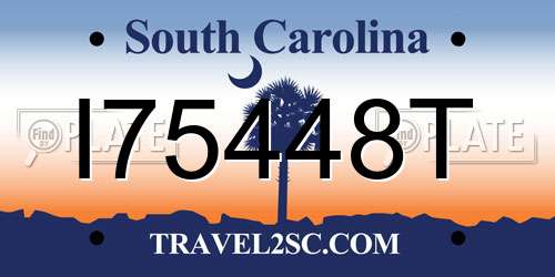 I75448T South Carolina License Plate