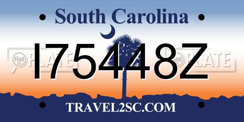 I75448Z South Carolina License Plate