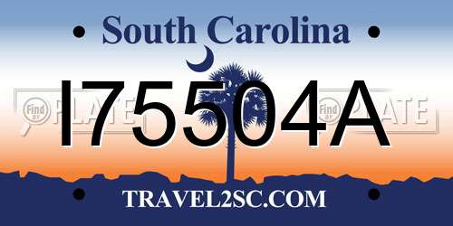 I75504A South Carolina License Plate