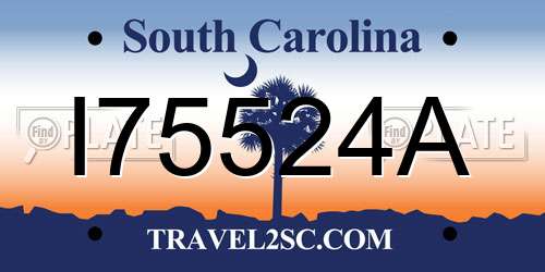 I75524A South Carolina License Plate