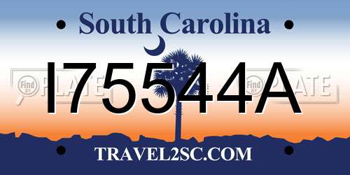 I75544A South Carolina License Plate