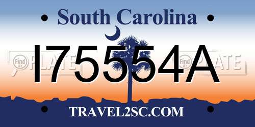 I75554A South Carolina License Plate