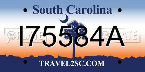 I75584A South Carolina License Plate