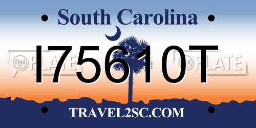 I75610T South Carolina License Plate