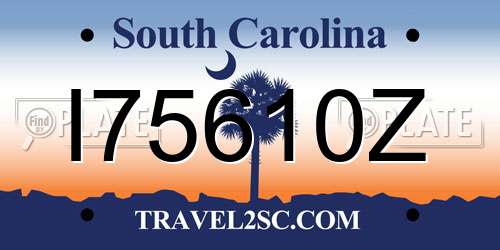 I75610Z South Carolina License Plate