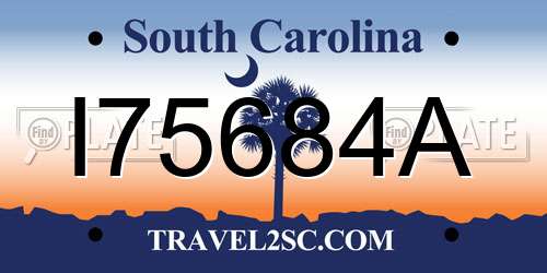 I75684A South Carolina License Plate