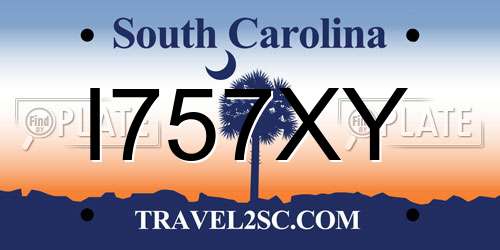 I757XY South Carolina License Plate