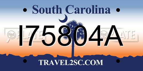I75804A South Carolina License Plate