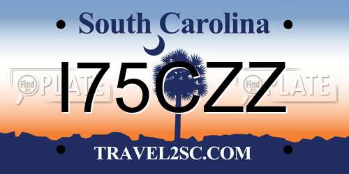 I75CZZ South Carolina License Plate
