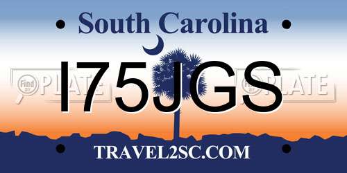 I75JGS South Carolina License Plate