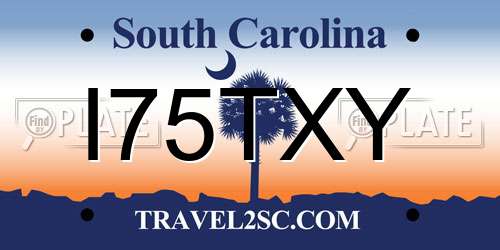 I75TXY South Carolina License Plate