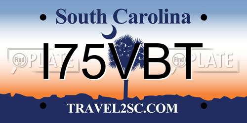 I75VBT South Carolina License Plate