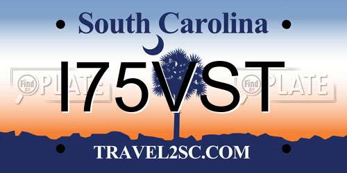 I75VST South Carolina License Plate