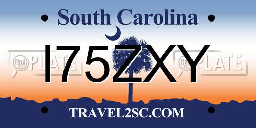 I75ZXY South Carolina License Plate