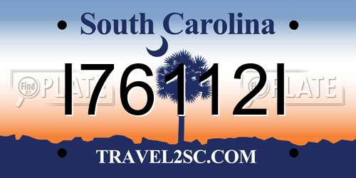 I76112I South Carolina License Plate
