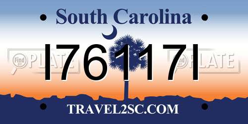 I76117I South Carolina License Plate