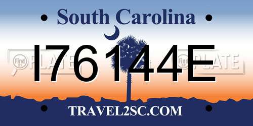 I76144E South Carolina License Plate