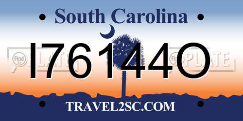 I76144O South Carolina License Plate