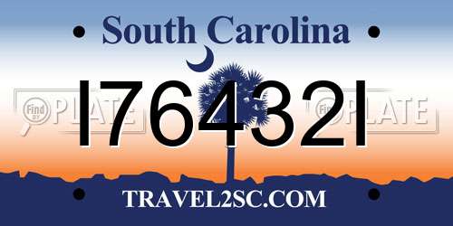I76432I South Carolina License Plate