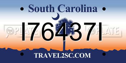 I76437I South Carolina License Plate