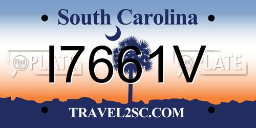 I7661V South Carolina License Plate