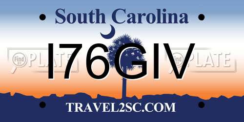 I76GIV South Carolina License Plate