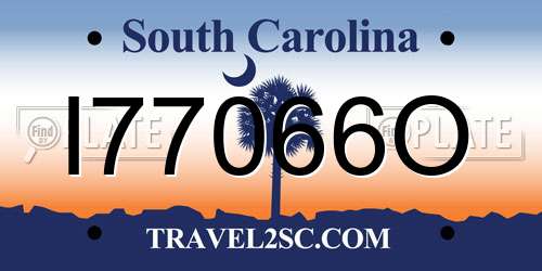 I77066O South Carolina License Plate