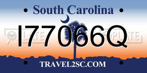 I77066Q South Carolina License Plate