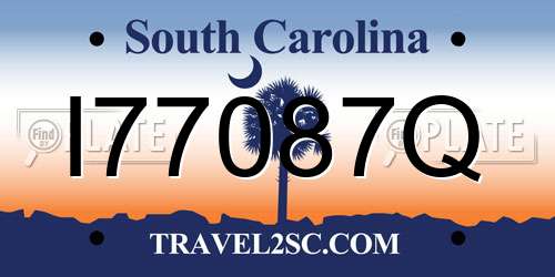 I77087Q South Carolina License Plate