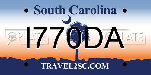 I770DA South Carolina License Plate