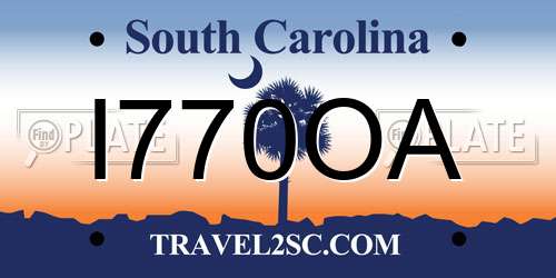 I770OA South Carolina License Plate