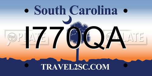 I770QA South Carolina License Plate