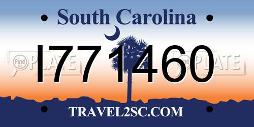 I771460 South Carolina License Plate
