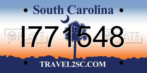 I771548 South Carolina License Plate