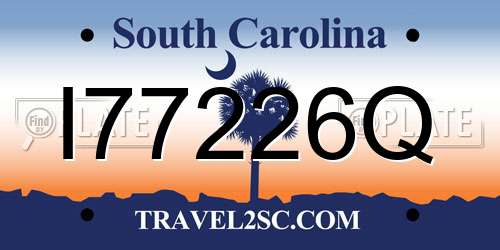 I77226Q South Carolina License Plate