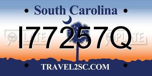 I77257Q South Carolina License Plate