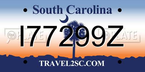 I77299Z South Carolina License Plate